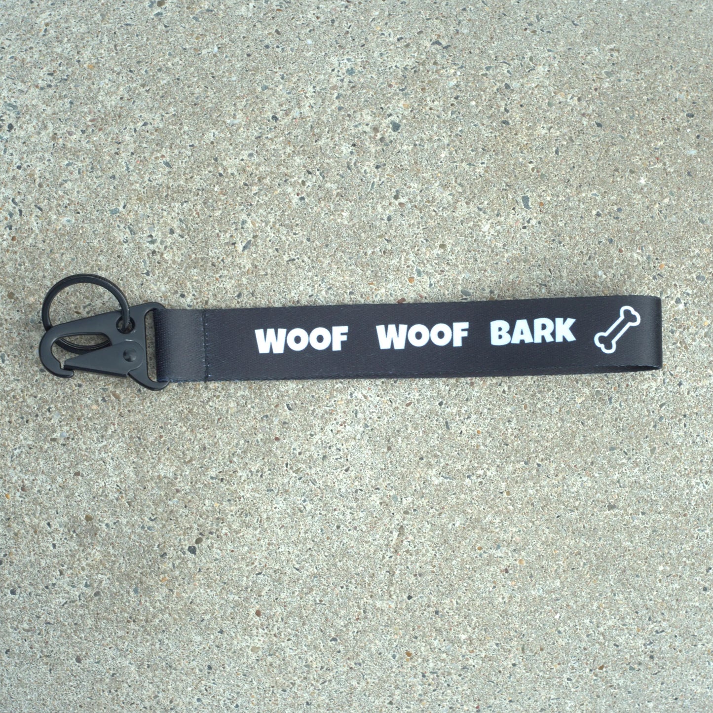WOOF WOOF BARK! Lanyard Black