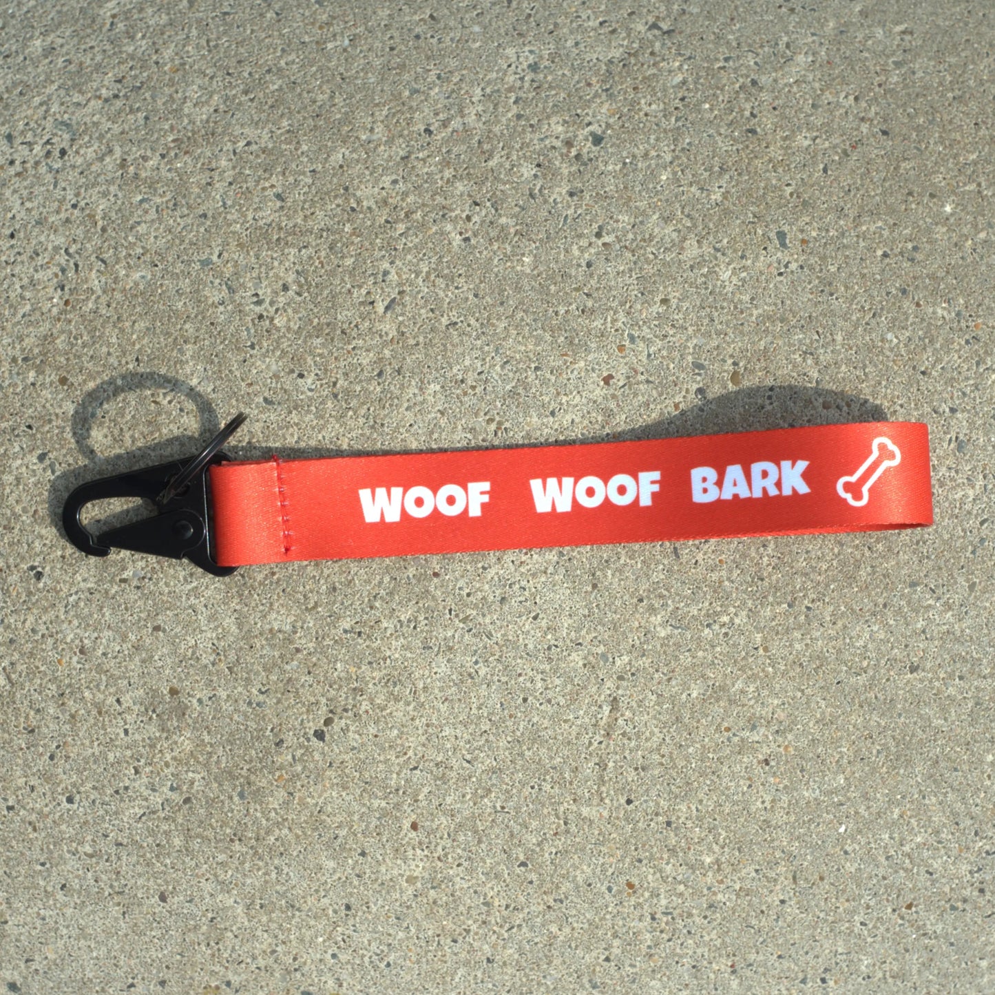 WOOF WOOF BARK! Lanyard Red
