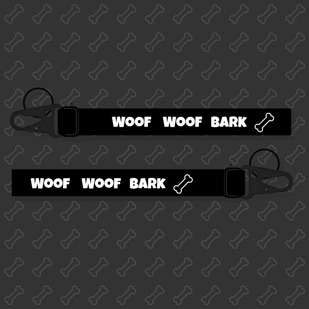 WOOF WOOF BARK! Lanyard Black