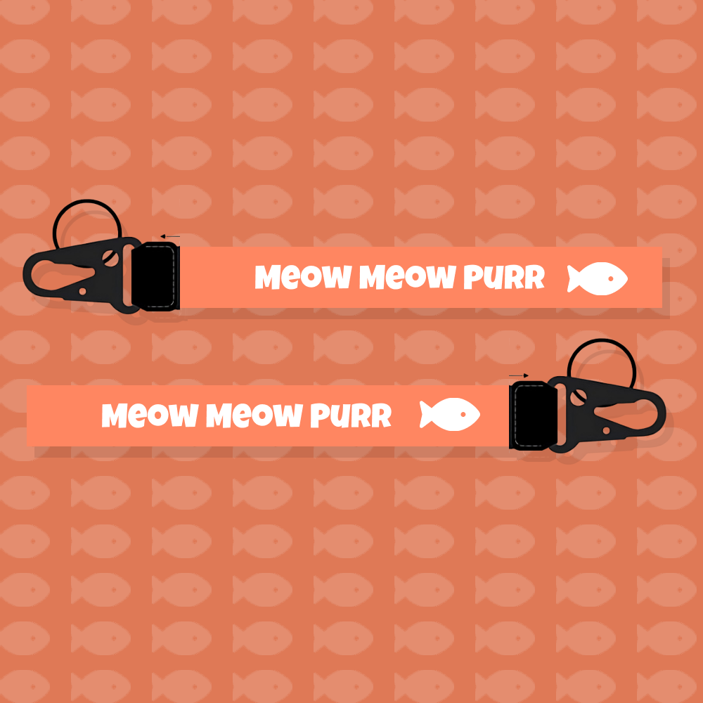 MEOW MEOW PURR! Lanyard Orange