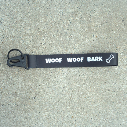 WOOF WOOF BARK! Lanyard Black