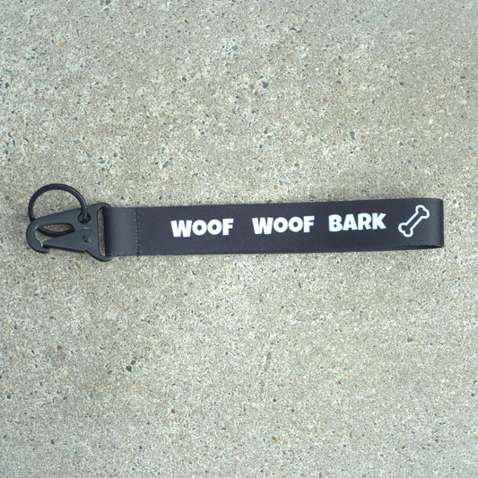 WOOF WOOF BARK! Lanyard Black