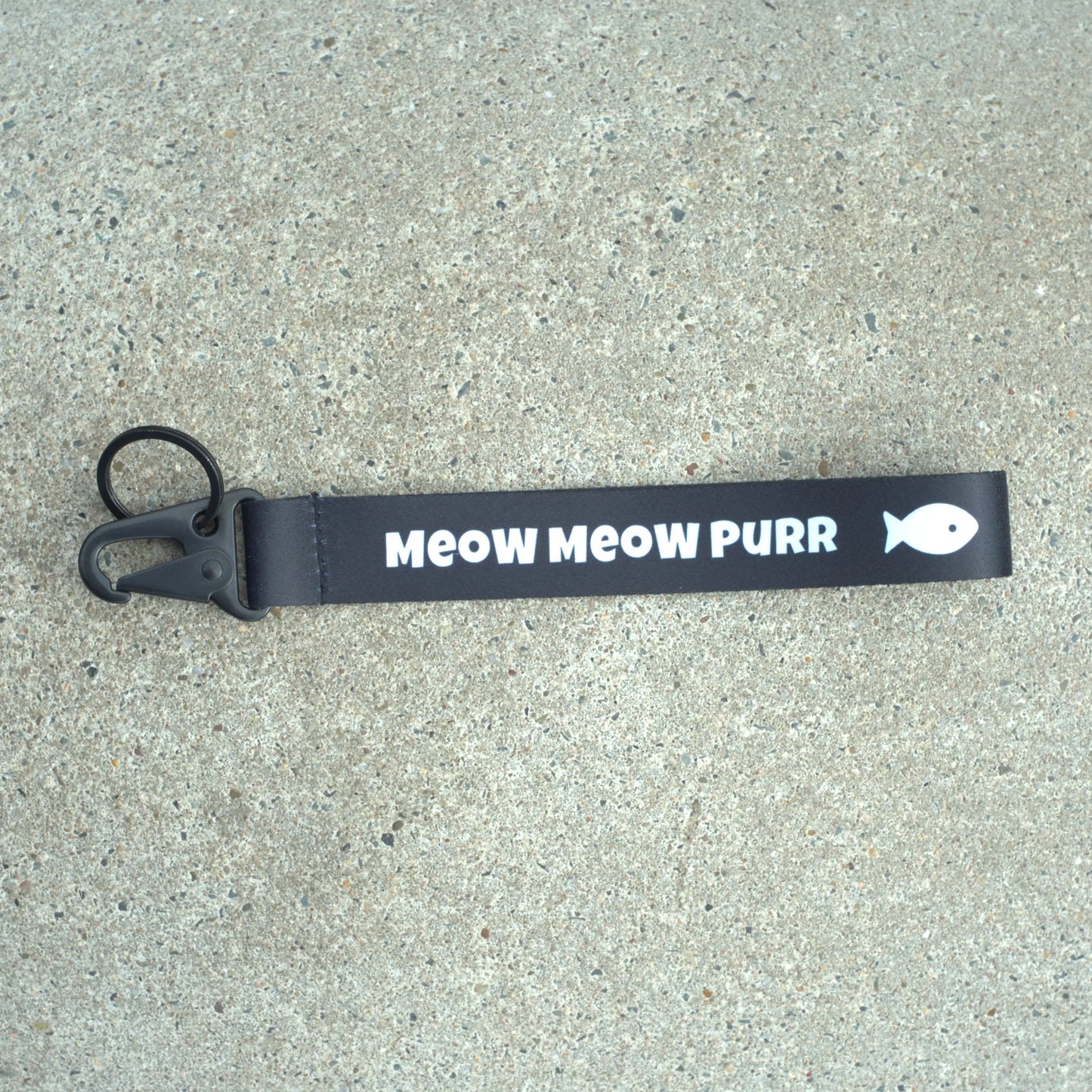 MEOW MEOW PURR! Lanyard Black