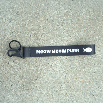 MEOW MEOW PURR! Lanyard Black