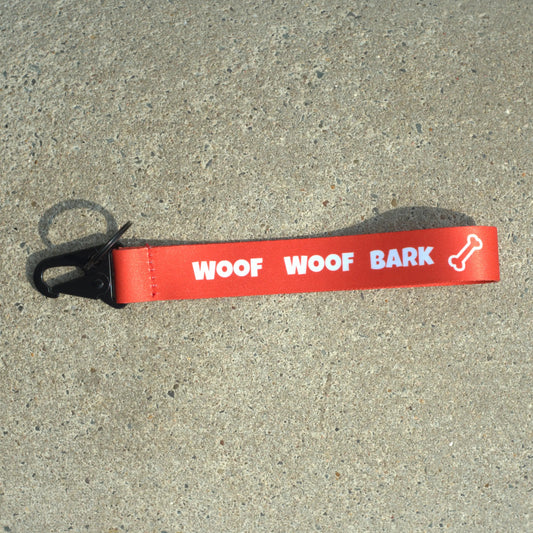 WOOF WOOF BARK! Lanyard Red