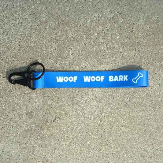 WOOF WOOF BARK! Lanyard Blue