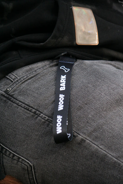 WOOF WOOF BARK! Lanyard Black