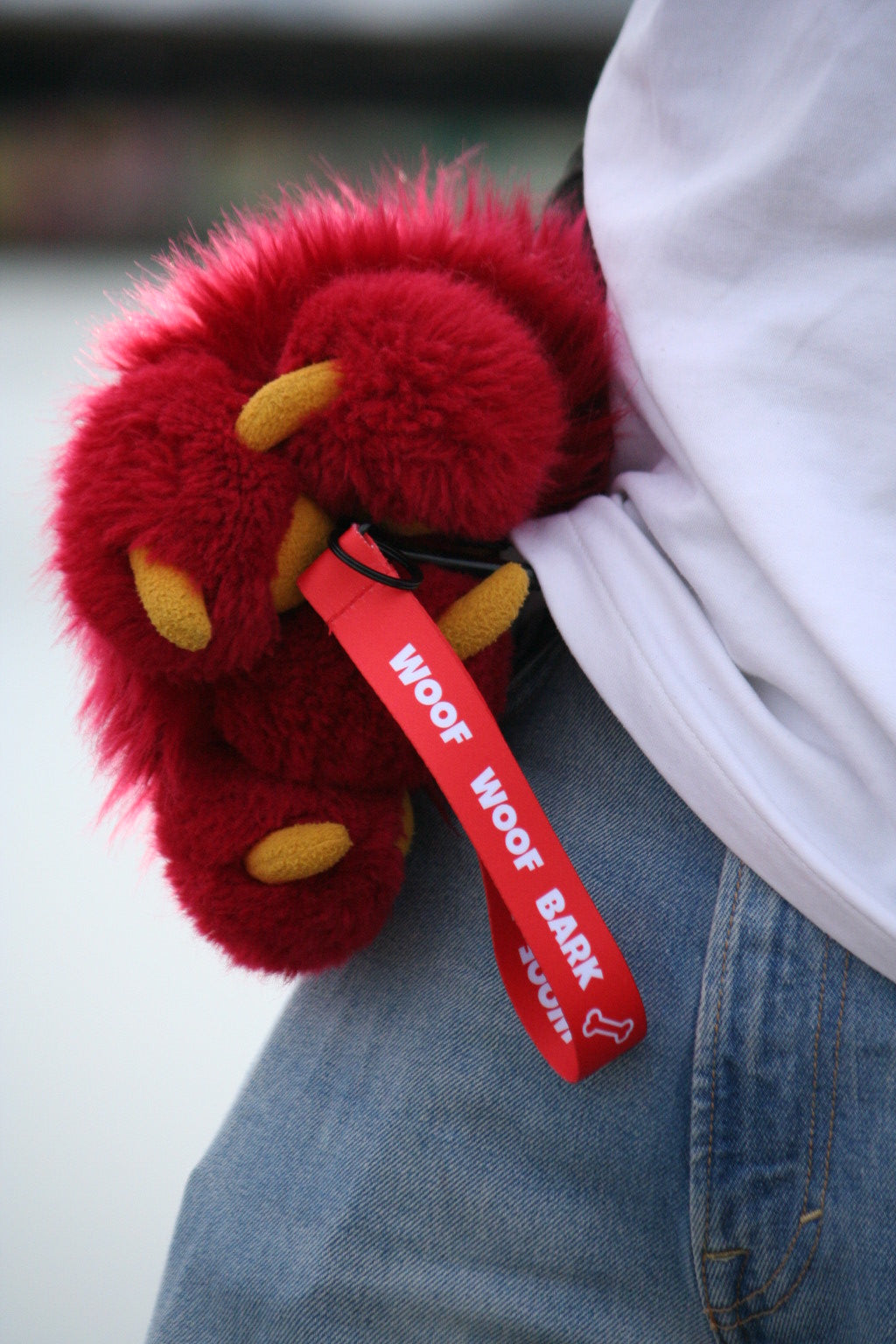 WOOF WOOF BARK! Lanyard Red