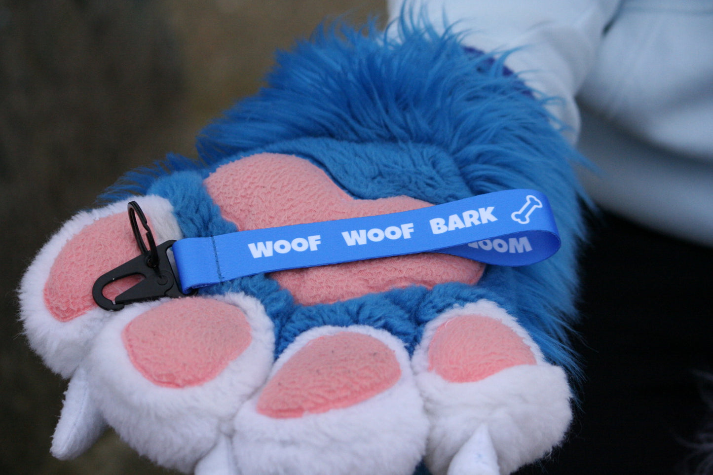 WOOF WOOF BARK! Lanyard Blue
