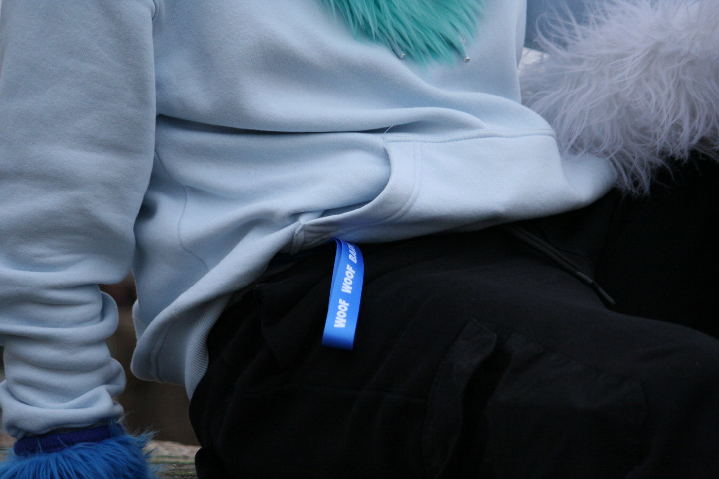 WOOF WOOF BARK! Lanyard Blue