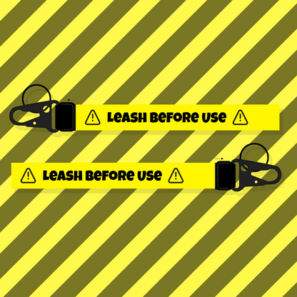 LEASH BEFORE USE Lanyard Yellow