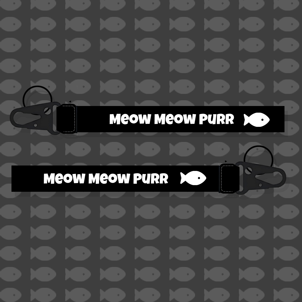 MEOW MEOW PURR! Lanyard Black