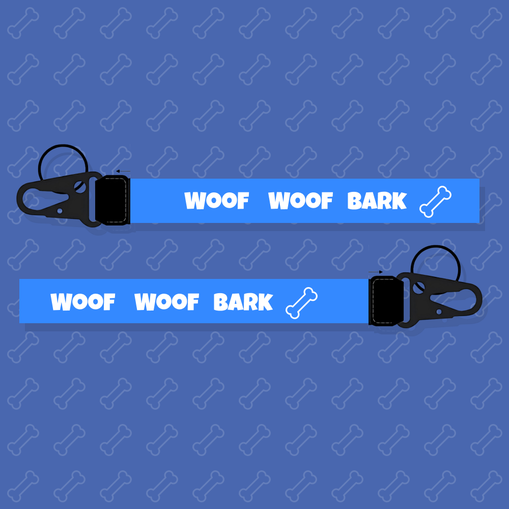 WOOF WOOF BARK! Lanyard Blue