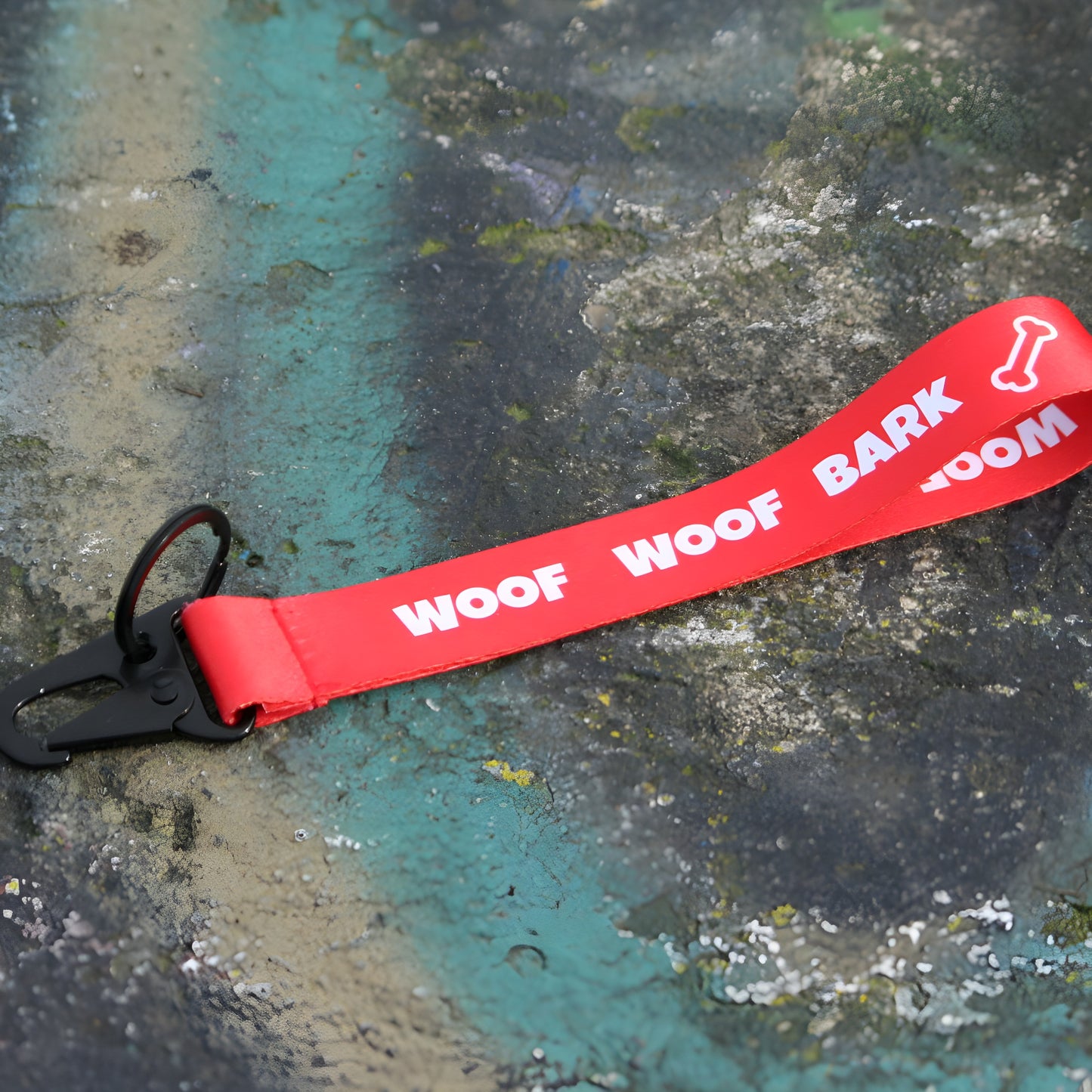 WOOF WOOF BARK! Lanyard Red