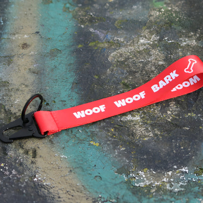 WOOF WOOF BARK! Lanyard Red