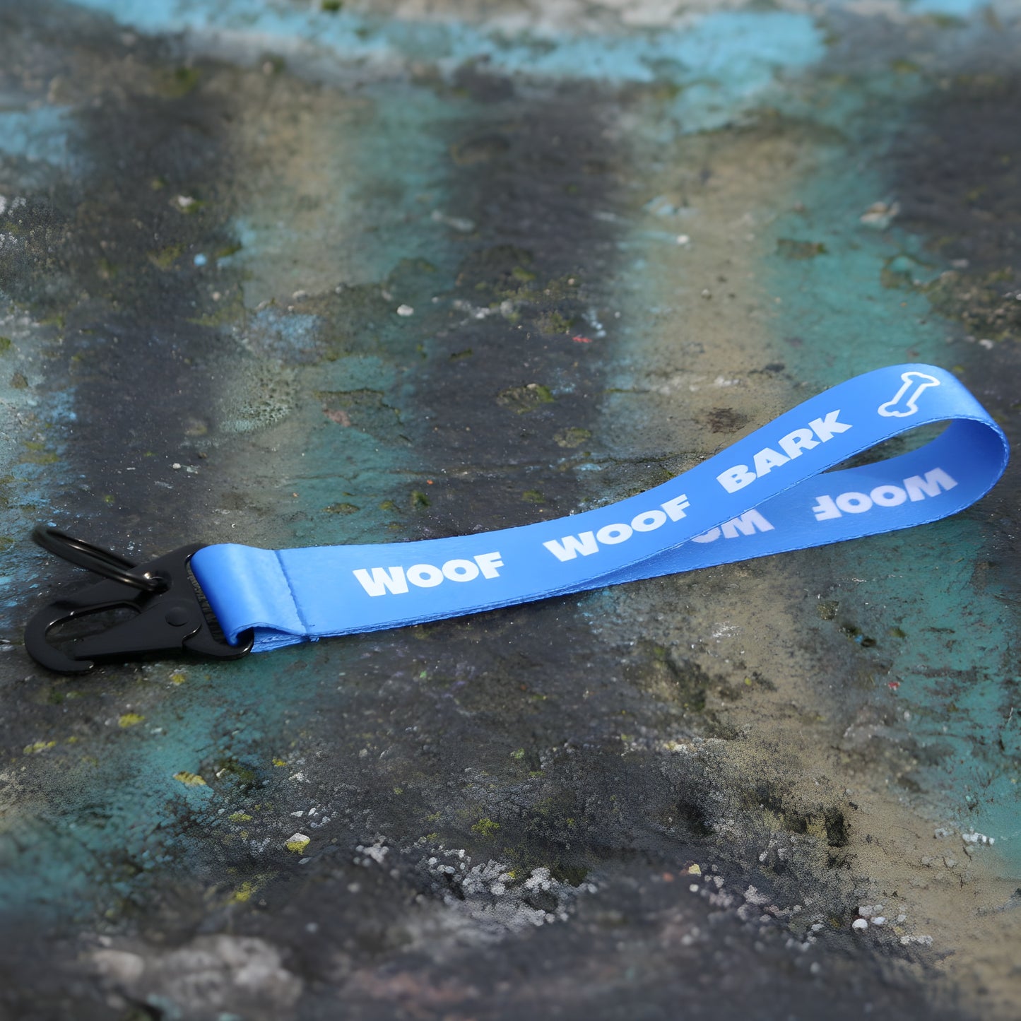 WOOF WOOF BARK! Lanyard Blue