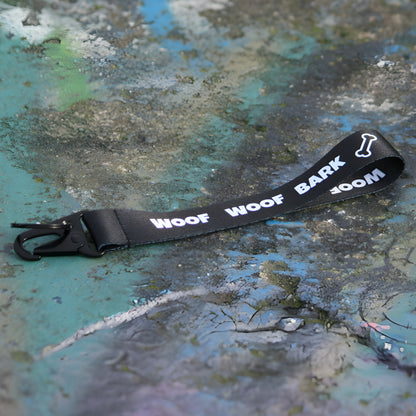 WOOF WOOF BARK! Lanyard Black