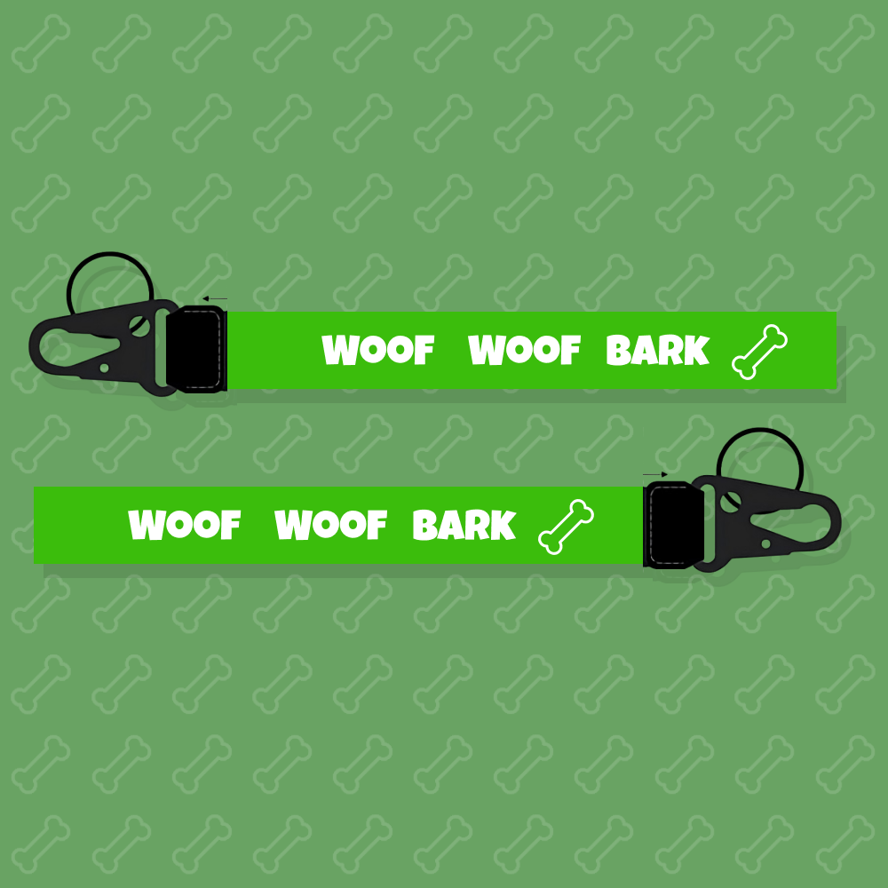 WOOF WOOF BARK! Lanyard Green
