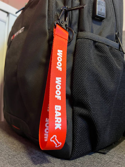 WOOF WOOF BARK! Lanyard Red