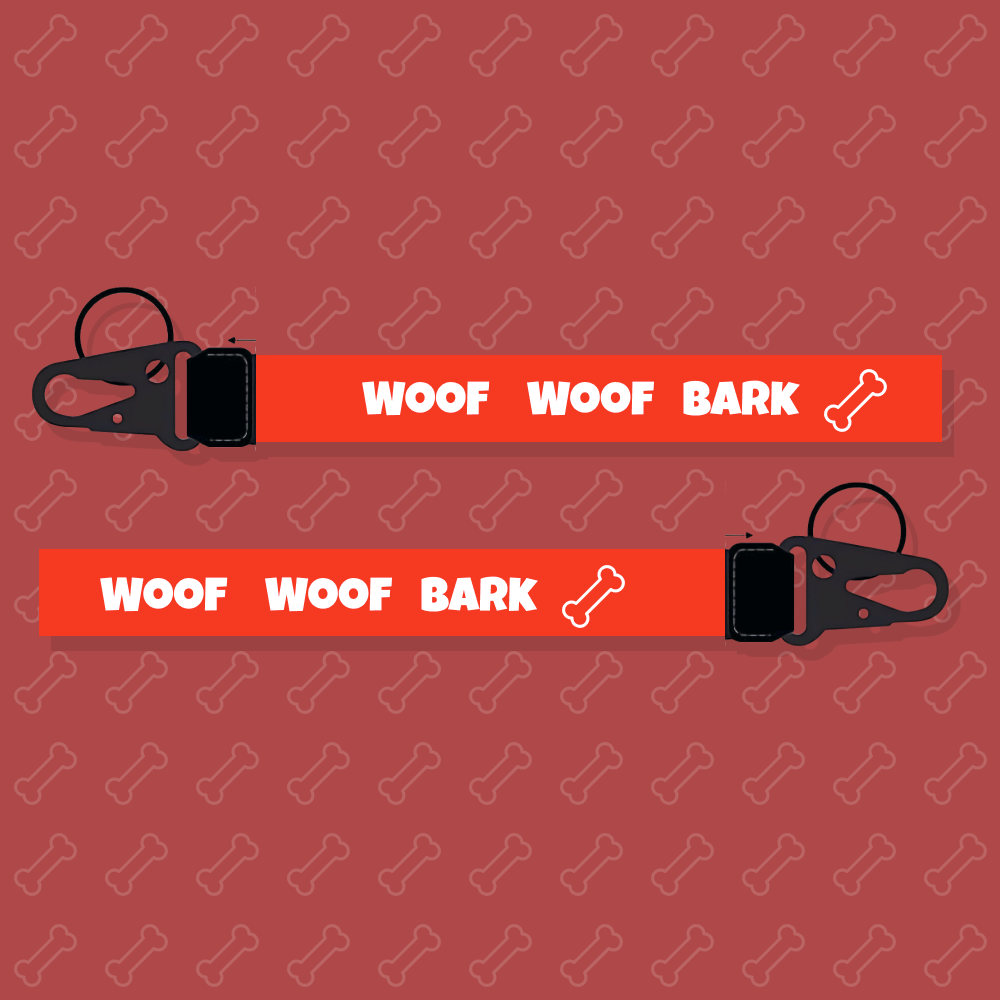 WOOF WOOF BARK! Lanyard Red